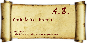 Andrási Barna névjegykártya