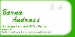 barna andrasi business card